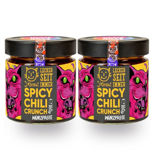 J.Kinski Bio Chili Crunch 2x 160g Crispy Chili Oil mit Szechuan-Pfeffer