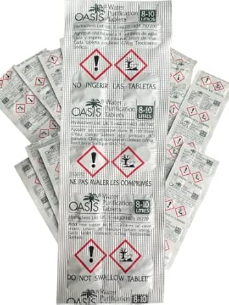 Oasis 67mg Water Purification Tablets 200 Tablets - Treats 2,000 Litres ...