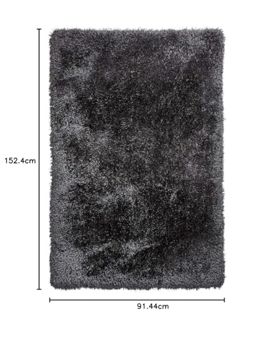 Image of Urban Modern Decor Features 3x5 Feet Modern Soft Shaggy Carpet Thick, Fluffy & 2 inch Pile Shag Rug for Your Kids Room, Bedroom & Livingroom(3x5 feet, Dark Grey Plain)