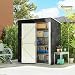 Outsunny Metall Gerätehaus 1,37 m², abschließbarer Geräteschuppen mit Pultdach und Lüftung, wetterfest Gartenhaus Outdoor Schuppen für Terrasse Hinterhof Garten, inklusive Handschuhe 163 x 90 x 179 cm