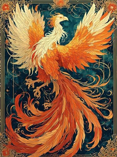 Broderie au point de croix diamant phoenix grand format cadeau Noël idéal
