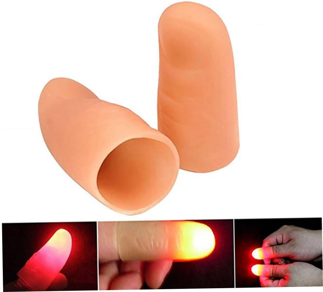 Magical Kits Accessories, Magical Tricks Finger Glowing Thumbs Tip Light Magical Prop Fake Finger for Party Random Color image 2