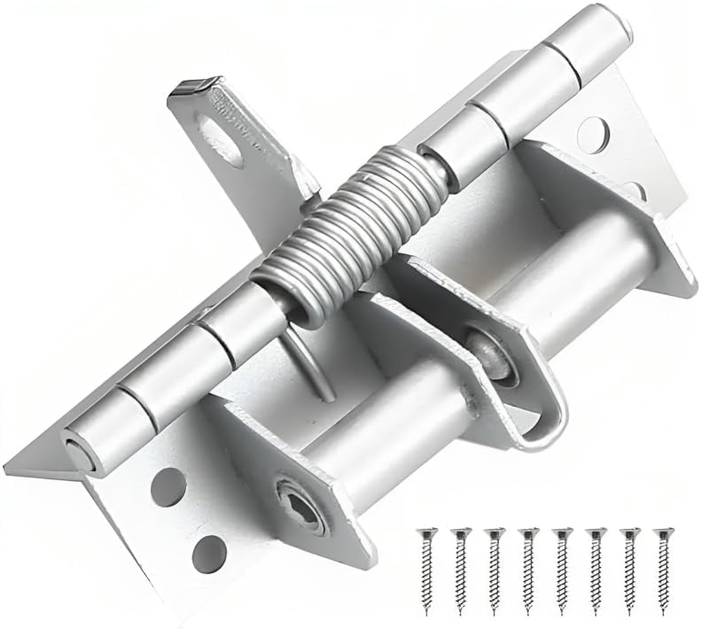 3 in 1 Automatic Self Closing Door Hinges Lock | 90 Degrees Positioning with Screws | Multifunctional Heavy Duty Stainless Steel Spring Door Closer for Cabinets, Home & Office
