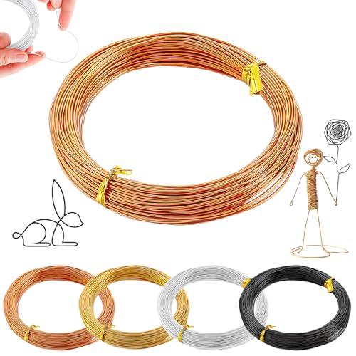 9 Gauge 3mm Aluminum Craft Wire 50 Feet,Copper Bendable Sculpting Metal Wire,Metal Crafting Wire for Sculpting,Wreath Craft,Floral Making,Jewelry Making,Weaving and Wrapping Copper Wires