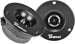 Timpano TPT-ST3 Supertweeter preto fino, 600 Watts 4 Ohm, 105 dB, bobina de voz de 2,5 cm, sistema de som de carro profissional de 3,75 polegadas (par)
