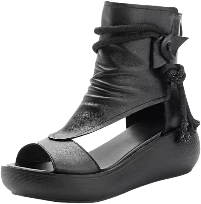 Women's large-size high-top sandals, casual fashionable and breathable, for outdoor wear in summer.