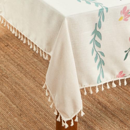 Image of Amazon Basics Tablecloth for Dining Table Cover, Microfiber Fabric Rectangle Tablecloth. 60x90 Inches 6 Seater (Green, 6 Seater)