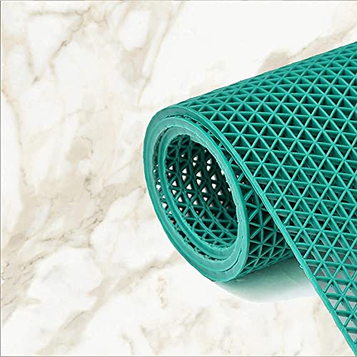 Image of 2x12Ft Waterproof Rubber Doormat Restaurant Kitchen Bathroom Non-Slip Drainage Floor Mat Area Mats for Home Garden Indoor Outdoor Wet Areas Shower Swimming Pool Rubber Matting, Aqua