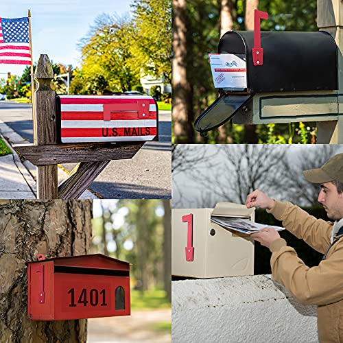 Anley Universal Outgoing Mailbox Flag For Brick, Wood, Metal & Stucco - Rust Resistant Plastic Alert Postal Carrier Raised Signal Flags Replacement Kit - Mounting Fasteners Included (Red, Flag Only) #TOP5