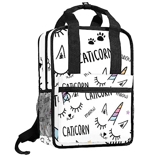 Cartable pour filles avec bretelles réglables au motif Caticorn fun