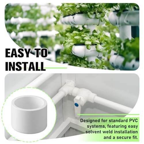 Image of 40 Packs 1 /2 Inch PVC Pipe End Cap, Fitting 0.84 inch OD Schedule 40 Furniture Grade, 1 /2 inch PVC Pipe Plug for DIY Furniture, Garden Shelf, White