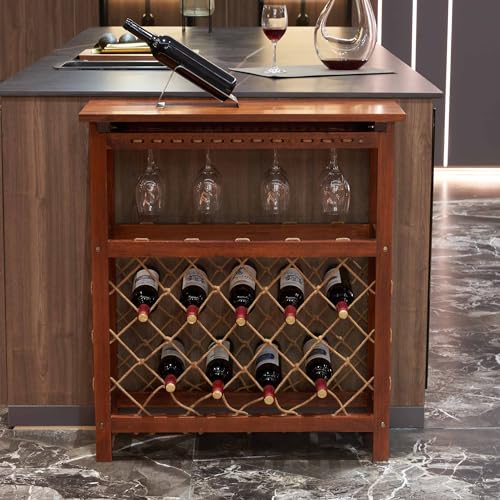 Soporte para 32 botellas de vino GOWE de madera miniatura 5