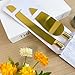 Adorox Elegant Cake Knife and Server Set - Stainless Steel with Crystal Handle - Perfect for Weddings & Anniversaries,and Special Celebrations (Gold)