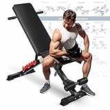 Adjustable weight bench 660LBS Sturdy structure workout, foldable and easy incline-flat-decline for home gym use bench of full body workout strength training.exercise bench press【UPGRADE 2023】
