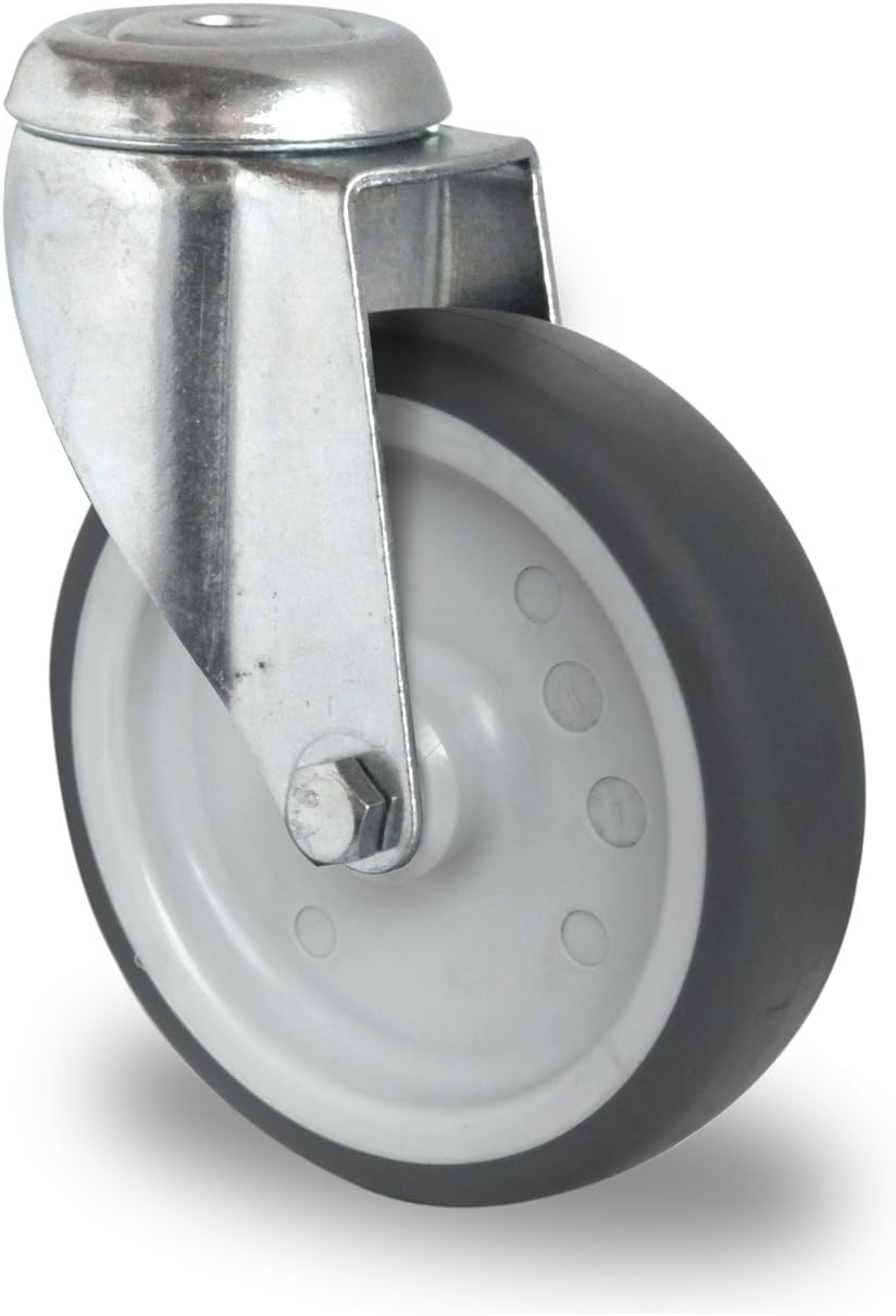 4er Set Apparaterollen 75 mm – 240 kg Traglast – 2 Lenkrollen mit Bremse & 2 ohne – Polypropylen spurlos – Rückenloch-Befestigung – Transportrollen für Möbel & Werkstatt