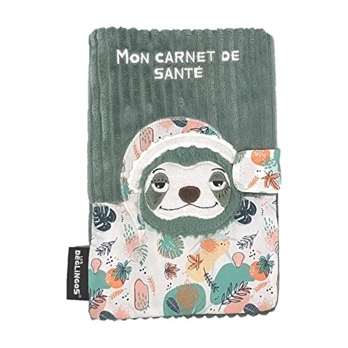 LES DEGLINGOS - PROTEGE CARNET DE SANTE CHILLOS LE PARESSEUX - VERT - Dès la naissance - Idée cadeau - 25cm