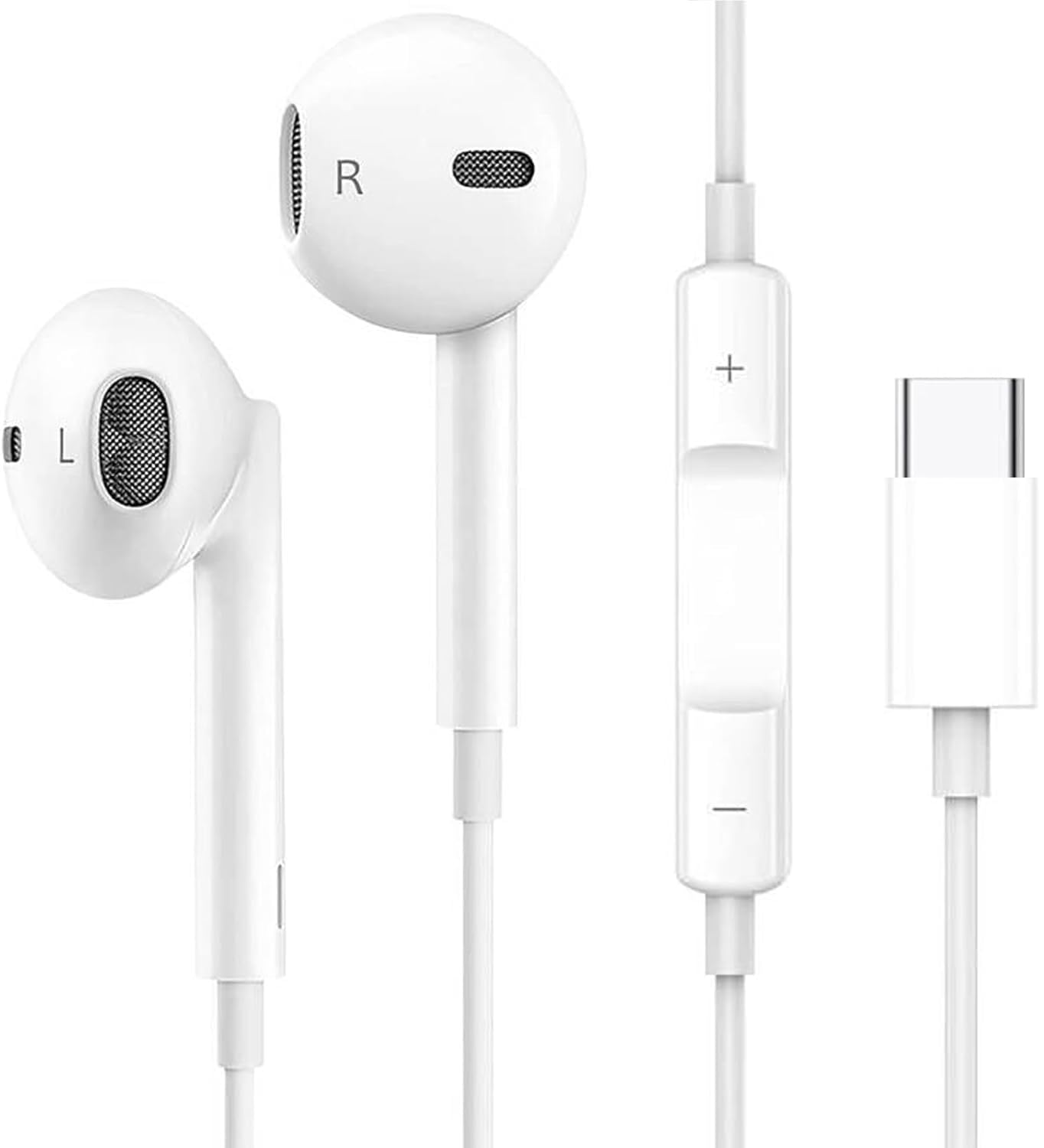 Photo 1 of USB C Headphones for iPhone 17/17 Pro/16/16e/15 Pro Max/Plus, Type C Earbuds Wired Earphones (Microphone & Remote Control) Noise Cancelling for lPad Pro, Galaxy S23/S22/S21/Ultra Note10/20, Pixel