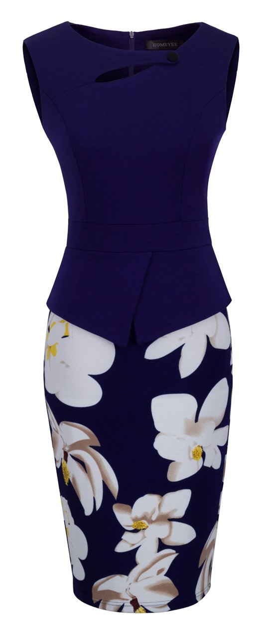 Homeyee Womens Elegant Chic Bodycon Formal Dress B288 L Dark | Desertcart  Gambia