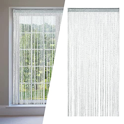 Fadenvorhang,Walenbily Insektenschutz Tür Fadengardine 100x200cm Vorhänge mit Pailletten für Türen oder Fenster Geburtstag Hochzeit Party Hotel Cover