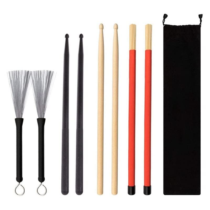 Par de baquetas para batería 5A de color negro, material plástico miniatura 1