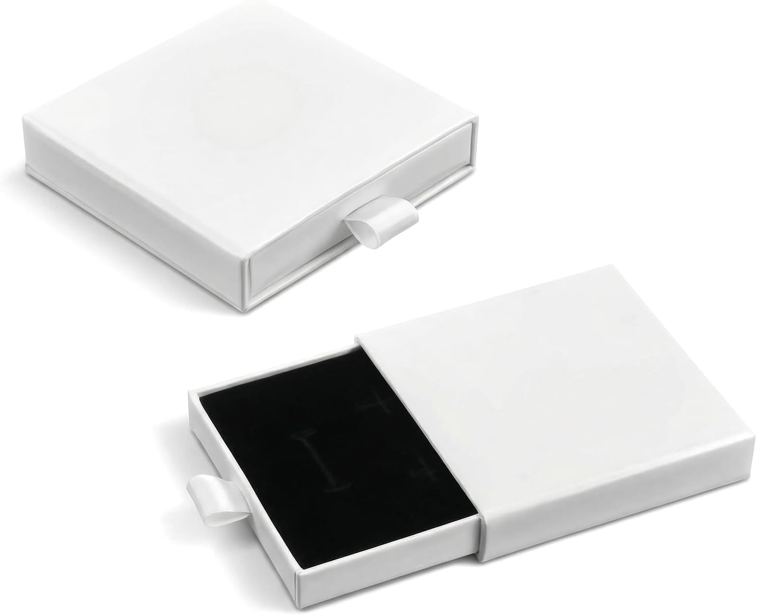 Jewellery Gift Box, 4 Pcs Ring Necklace Box Small Gift Boxes for Bracelets Earrings Necklaces Bracelet Drawer Organizer Square Pendent Storage Case for Birthday DIY Wrapping(White)