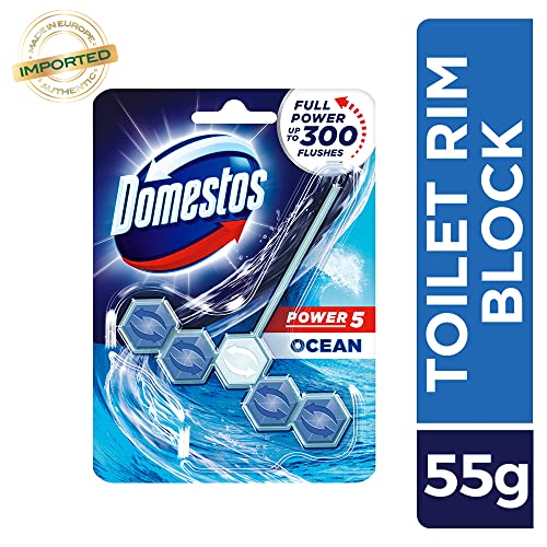 Image of Domestos Power 5 Ocean Toilet Rim Block 55g (Pack of 2)