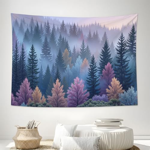 Tenture murale salon forêt aquarelle pour une ambiance cocooning