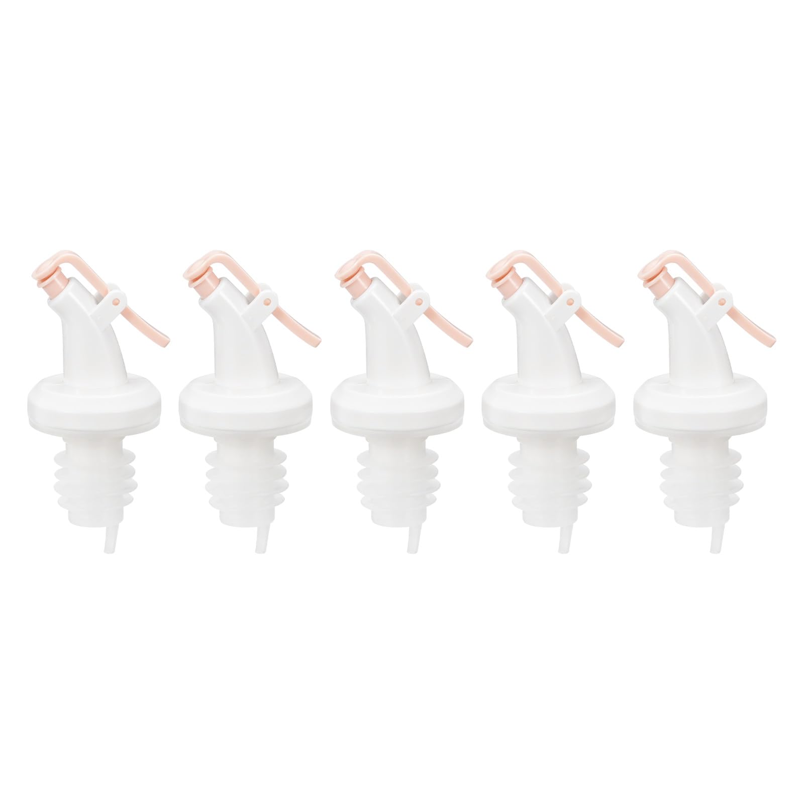 sourcing map Olive Oil Spouts, 5Pcs Oil Vinegar Bottle Stopper Spout, Leakproof Nozzle Dispenser Wine Pourer for 7/8" Bottle Mouth Olive Oil, Vinegar, Wine Bottles (Pink)