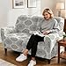 Xsehusvy Mandala Stretch Loveseat Recliner Cover, 6pcs Removable Fitted Sofa Slipcover with Storage Pockets, All-Round Protector for Pets Kids Family, Washable