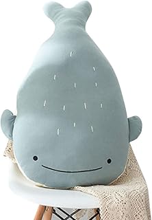 Almofada fofa de pelúcia de baleia macia, animais de pelúcia de 17,7 baleia brinquedos de pelúcia travesseiro de abraçar baleia boneca de pelúcia peixe brinquedo de pelúcia travesseiro presente para adultos crianças meninos e meninas
