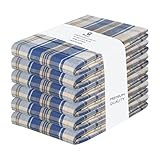 Juego de 6 toallas de cocina y paños de cocina de alta calidad, paños de cocina de algodón para cocina, paños de cocina de color azul marino y beige para lavar platos, toallas de mano para cocina,