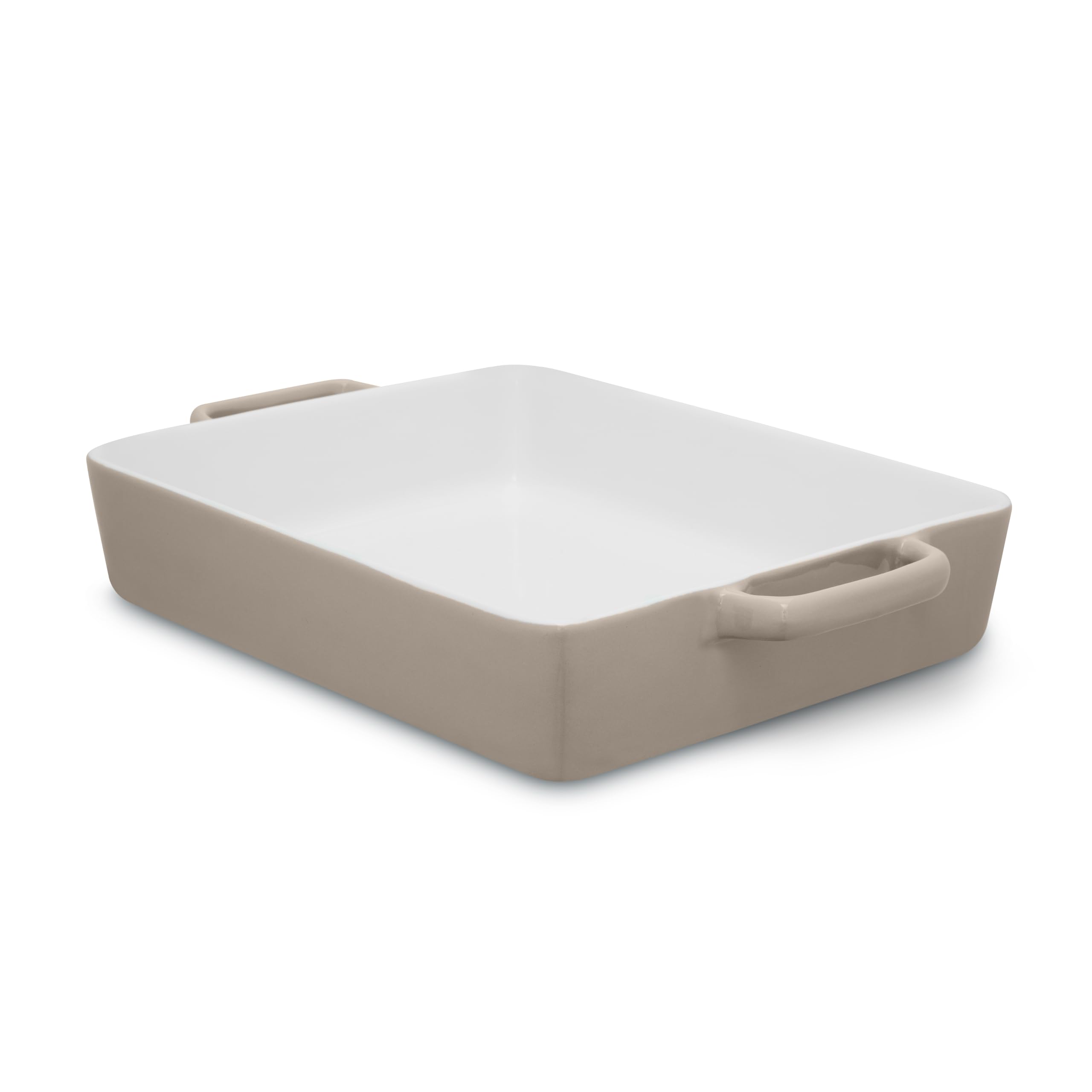 Tower Beige Nattura 38Cm Rectangular Baking Dish, Made From Strong Stoneware, Smooth Glaze Interior, Easy Grip Handles, Dishwasher Safe, Cashmere In