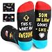 HAPPYPOP Gifts for Son in Law - Unique Gifts from Mother in Law, Funny Men Socks
