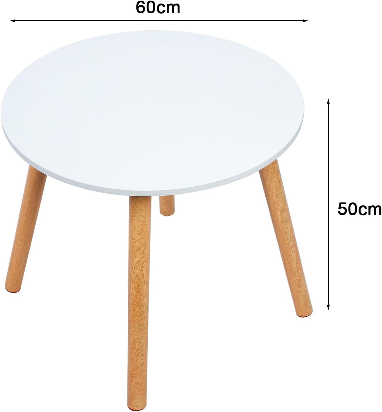 Mesas de centro redondas de madera, pequeñas mesas de salón retro con 4 patas de madera, mesa de centro baja para actividades infantiles, mesa de té pequeña de estilo nórdico para comedor, cafetería