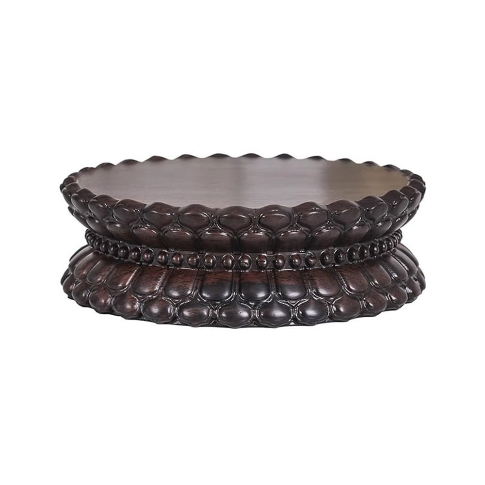 birene Vase Stand Round Flowerpot Bonsai Base, Ebony Flower Display Pedestal, for Home Office Decor(S)