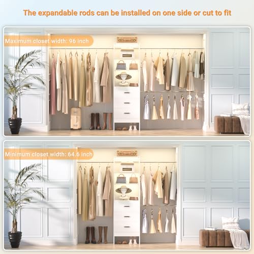 Adjustable 8FT Closet Organizer with 3 Hanging Rods - Image 6