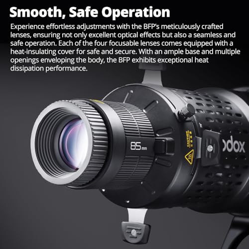 Ficha técnica GODOX BFP Proyector de luz estroboscópica para DP400IIIV QT400III QT600III SK400II MS300 AD600Pro y montaje GODOX AD300Pro ML60IIBi con MLP-ID Iris + SA-09001/002/003/004 GOBO - Fernando Cortés