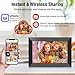 BIGASUO 10.1 Inch WiFi Digital Picture Frame, IPS HD Touch Screen Cloud Smart Photo Frames with Built-in 32GB Memory, Wall Mountable, Auto-Rotate, Share Photos Instantly from Anywhere