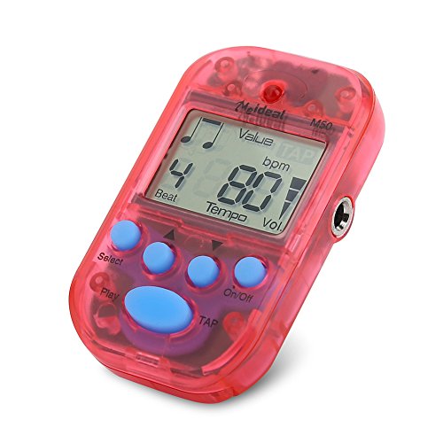 Mini Metronom, Clip-On Digital Beat Tempo Metronom für Klavier, Violine, Gitarre(Rot)