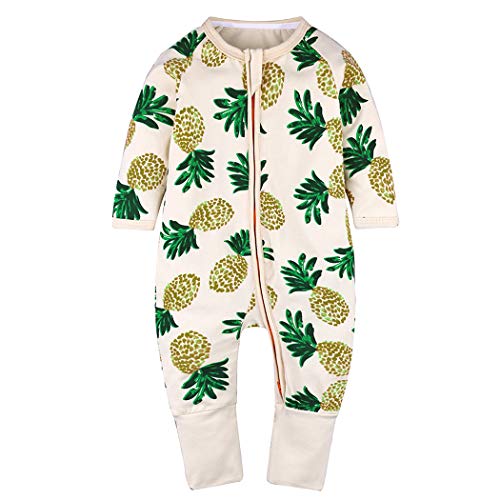 Mary ye Baby Boys Girls 2-Way Zip Romper Infant 1Piece Long Sleeve Footed Pajama