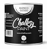 Chalksy Paint – Vernice a Base di Gesso Bianca Opaca | Per Mobili e Decorazioni | Alta Coprenza e Asciugatura Rapida | Effetto Shabby Chic