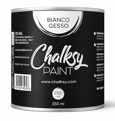 Foto di Chalksy Paint – Vernice a Base di Gesso Bianca Opaca | Per Mobili e Decorazioni | Alta Coprenza e Asciugatura Rapida | Effetto Shabby Chic