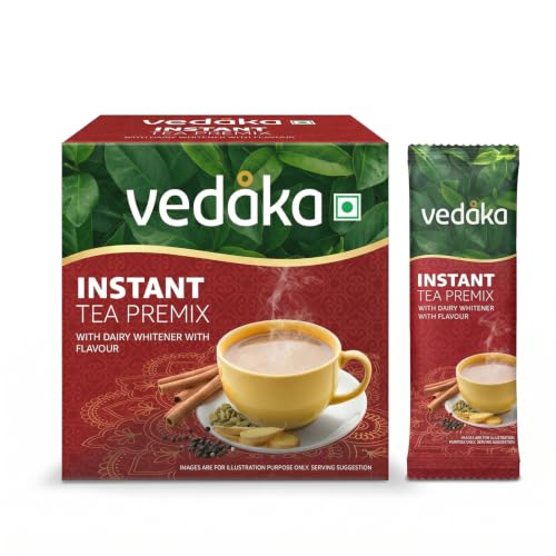Image of Amazon Brand - Vedaka Premix Tea 36 Sachets | Instant Masala Chai | Just Add Hot Water | No Boiling Needed | Travel Friendly | Ready in Seconds