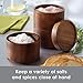 Rachael Ray Pantryware Wood Salt Cellar Stacking Set / Wood Salt Box Stacking Set3 piece, Brown