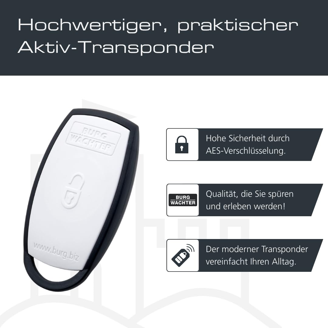 BURG-WÄCHTER Elektronisches Türschloss inkl. Funkschlüssel, Set aus Zylinder, Keypad und Transponder, Türöffnung per App, PIN oder Funk, ENTRYeasy 7601 PIN und ENTRY sE-Key 7713