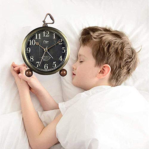 Cookadvan Vintage Metal Alarm Clock, 5.2 Inches Classic Retro Style Decor Kids Desk Alarm Clock With Hd Glass Lenses, Non Ticking Battery Operated, For Bedroom And Home Decoration (Arabic) #TOP7
