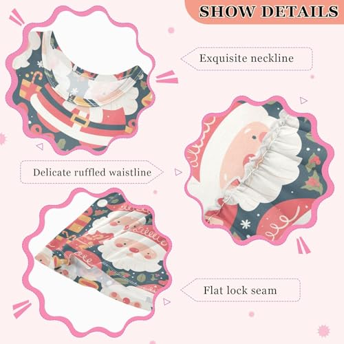 KLL Cute Santa and Ho Ho Ho Girl A-Line Dress Fashion Jumper Skirt Summer Round Neck3