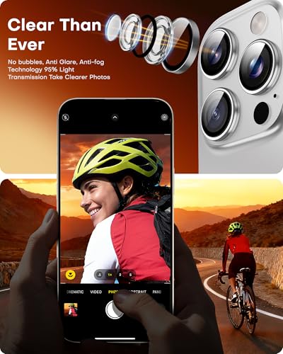 Image of TOCOL for iPhone 14 Pro Max Camera Lens Protector /iPhone 14 Pro Camera Lens Protector Tempered Glass HD Individual Scratch Resistant Cover Accessories Case Friendly 2 Pack(Gray)