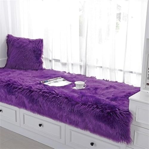Miniatura 10 de Alfombrillas de felpa para asiento de ventana estilo bahía, fundas de sofá gruesas, fundas de asiento de banco de ventana, alfombras para sala de