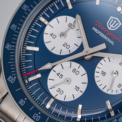 Image of watchdives WD1863 Men Chronograph Watch Japan VK63 Quartz Sports Watches 40mm Bubble Sapphire Crystal Wristwatch 100M Dive Watch